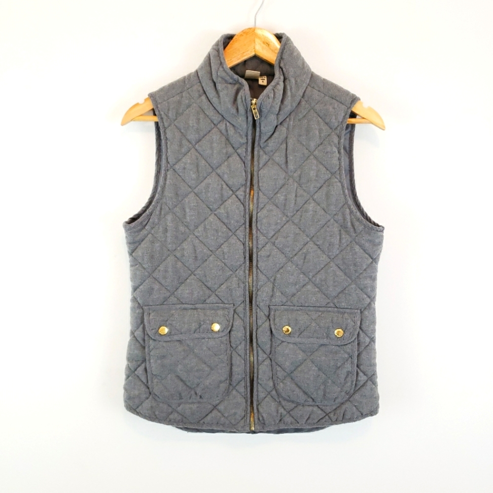 Artisan NY Women's Gray Quilted Full Zip Vest